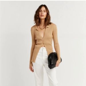 Dissh CADENCE CAMEL RIB KNIT CARDIGAN - 8AUS / 6- small US CAMEL